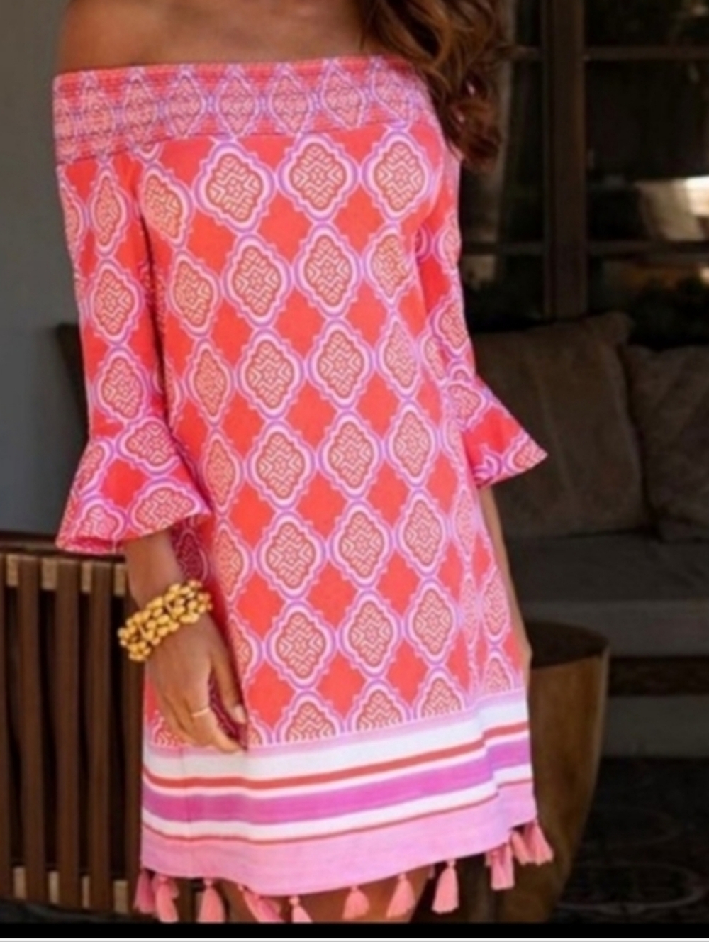 NWT Cabana Life Off Shoulder Dress UPF 50+ Sun Protection Resort Small